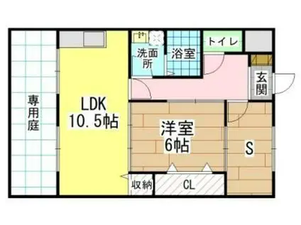 コーポあけだ(1LDK/1階)の間取り写真