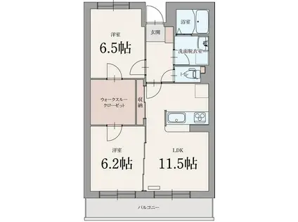 グランウッド(2LDK/2階)の間取り写真