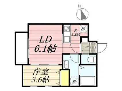 CHERIM西鉄久留米VI(1LDK/1階)の間取り写真