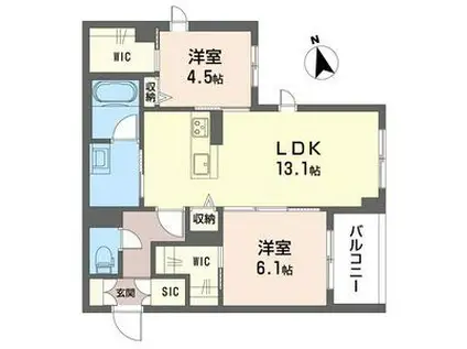 ルピナス グランデ(2LDK/2階)の間取り写真