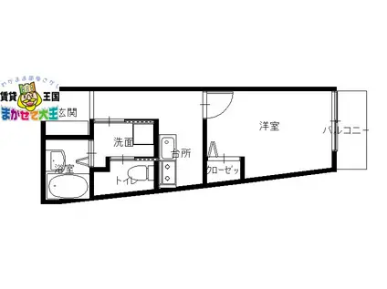 デ・クメール宝町(1K/3階)の間取り写真