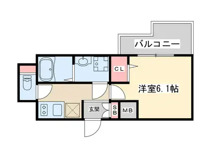 ディームス新大阪(1K/5階)の間取り写真