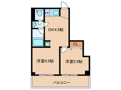 サングレース舞子(2DK/2階)の間取り写真