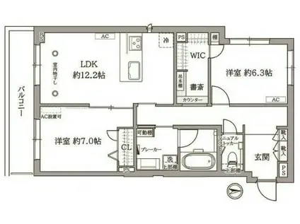 シグネチャーゼロセブン(2LDK/2階)の間取り写真
