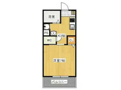 中島 STELLA BASE(1K/2階)の間取り写真