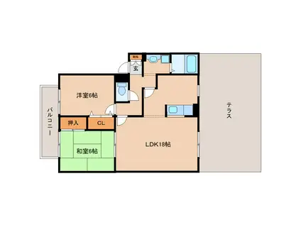 シンシア(2LDK/1階)の間取り写真