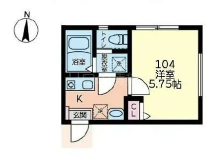PLAIN X(1K/1階)の間取り写真