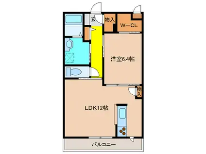 クラーヴィス有馬(1LDK/3階)の間取り写真