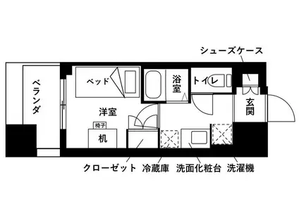 レジディア仙台支倉(ワンルーム/12階)の間取り写真