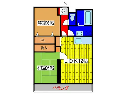 ビューバレーA(2LDK/2階)の間取り写真