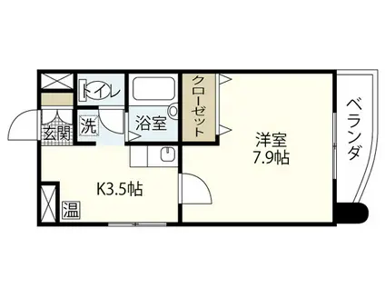 パラッツォ福本(1K/3階)の間取り写真