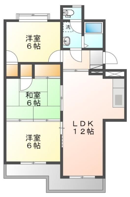 第一ゴトウハイツ(3LDK/2階)の間取り写真