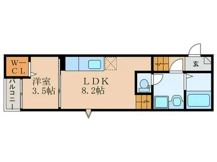 MAISON SOLEIL(1LDK/1階)の間取り写真
