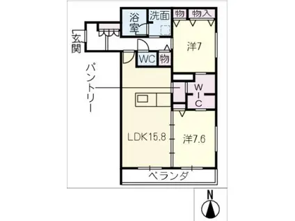 カーサ コーシェリ(2LDK/3階)の間取り写真
