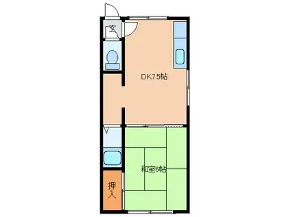 シャトーホワイト(1LDK/2階)の間取り写真