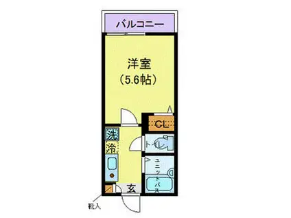 FELICE新井薬師前I(1K/2階)の間取り写真