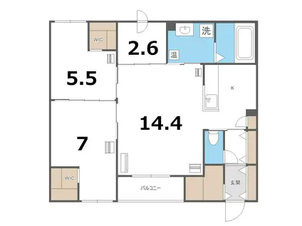 エフュート宮の沢(3LDK/4階)の間取り写真