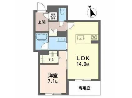 カーサ・レジデンス(1LDK/1階)の間取り写真