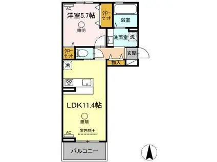 FY-STYLE KIKUCHI(1LDK/2階)の間取り写真