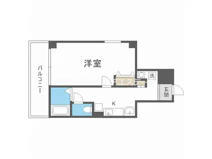 ドリームコート岸里(1K/2階)の間取り写真