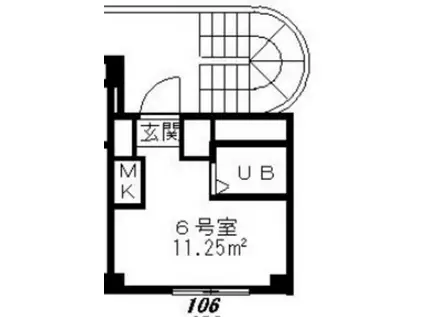 Nファースト清瀬(ワンルーム/1階)の間取り写真