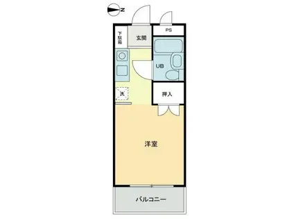 アーバンハイツ紫雲(ワンルーム/4階)の間取り写真