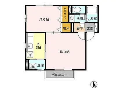 CLOVER(2K/2階)の間取り写真