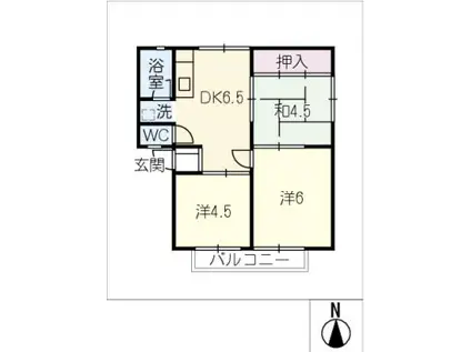 フラワーハイツB(3DK/1階)の間取り写真