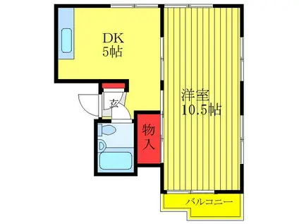 MAISON USUI(1DK/2階)の間取り写真