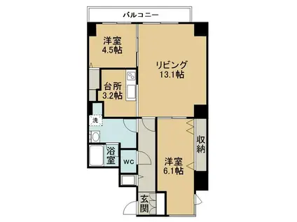 オーシャンホクト(2LDK/7階)の間取り写真