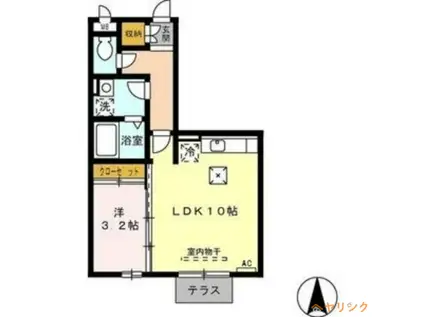 メゾンエスターブレ(1LDK/1階)の間取り写真