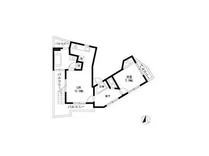 WIN駒場 ウィン駒場(1LDK/5階)の間取り写真