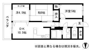 プレステージ姫路III(3LDK/2階)の間取り写真
