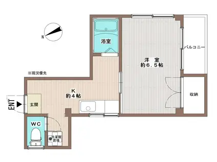 コーポハマヤ(1K/2階)の間取り写真