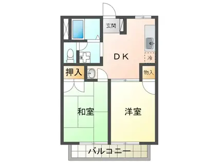 ハイツサンフラワー(2DK/2階)の間取り写真