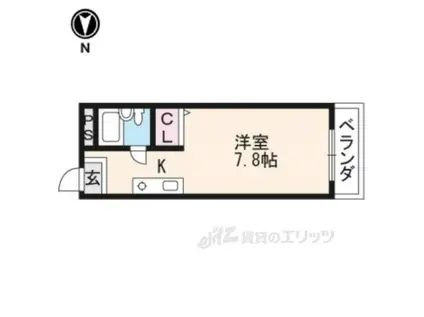 レックス京都桃山(1K/4階)の間取り写真