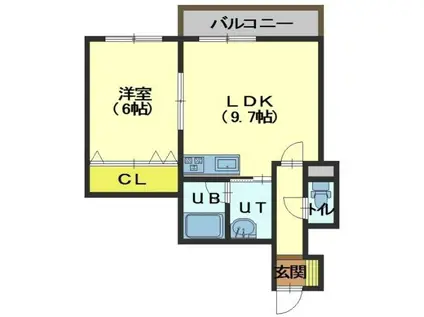 アーバンパレス(1LDK/4階)の間取り写真