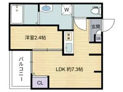 エヌエムキャトフヴァンディセット(1LDK/2階)の間取り写真