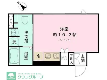 アーバンキューブ三鷹(ワンルーム/2階)の間取り写真