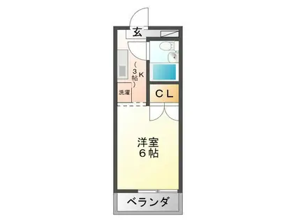 アトリエK(1K/1階)の間取り写真