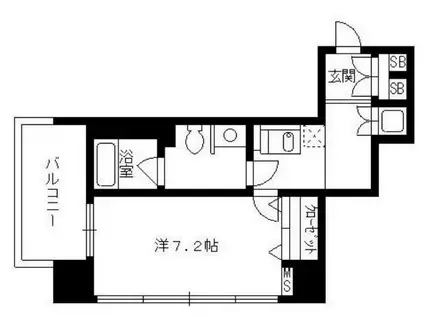ナビールコート白金(1K/4階)の間取り写真