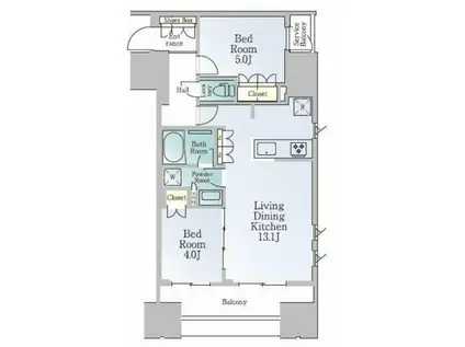 ルフォンブランシェ品川南大井(2LDK/14階)の間取り写真