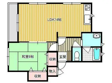 コーポYF(2DK/2階)の間取り写真