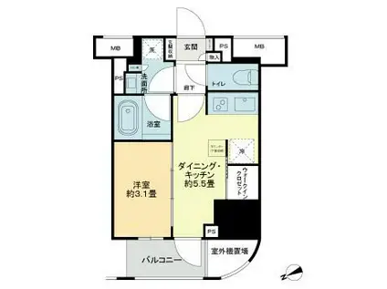 ザ・ライオンズミレス蔵前(1DK/10階)の間取り写真