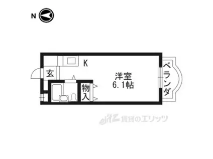鞍馬口アイビーハウス(1K/3階)の間取り写真