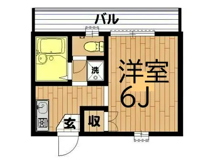 リバティー白楽(1K/1階)の間取り写真