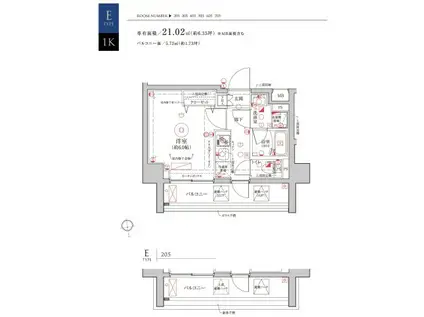 LE A横濱和田町弐番館(1K/5階)の間取り写真