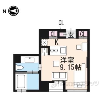 COTO GLANCE 御所北(ワンルーム/5階)の間取り写真