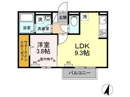 パークサイド大森(1LDK/2階)の間取り写真