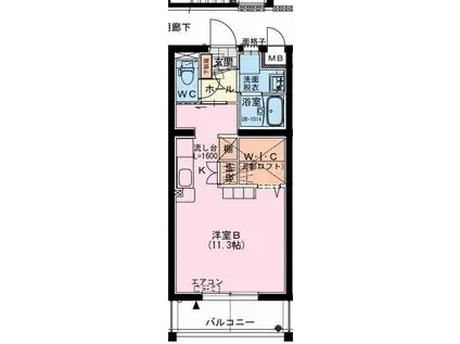 ラファエラ(ワンルーム/1階)の間取り写真